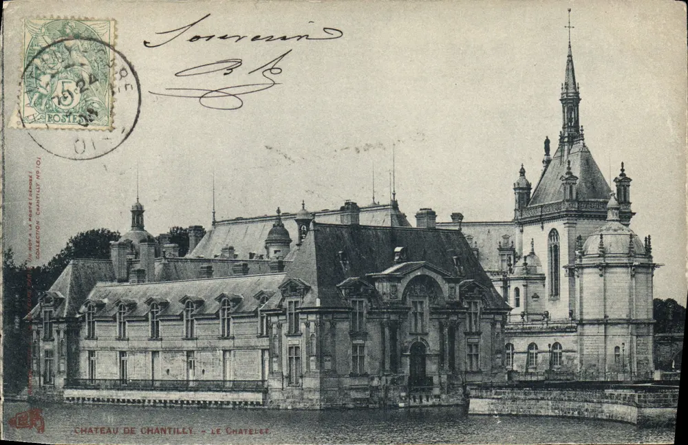Castelo de Chantilly — O Châtelet — Editor: La Poste Chantilly, N° 101 - Frente
