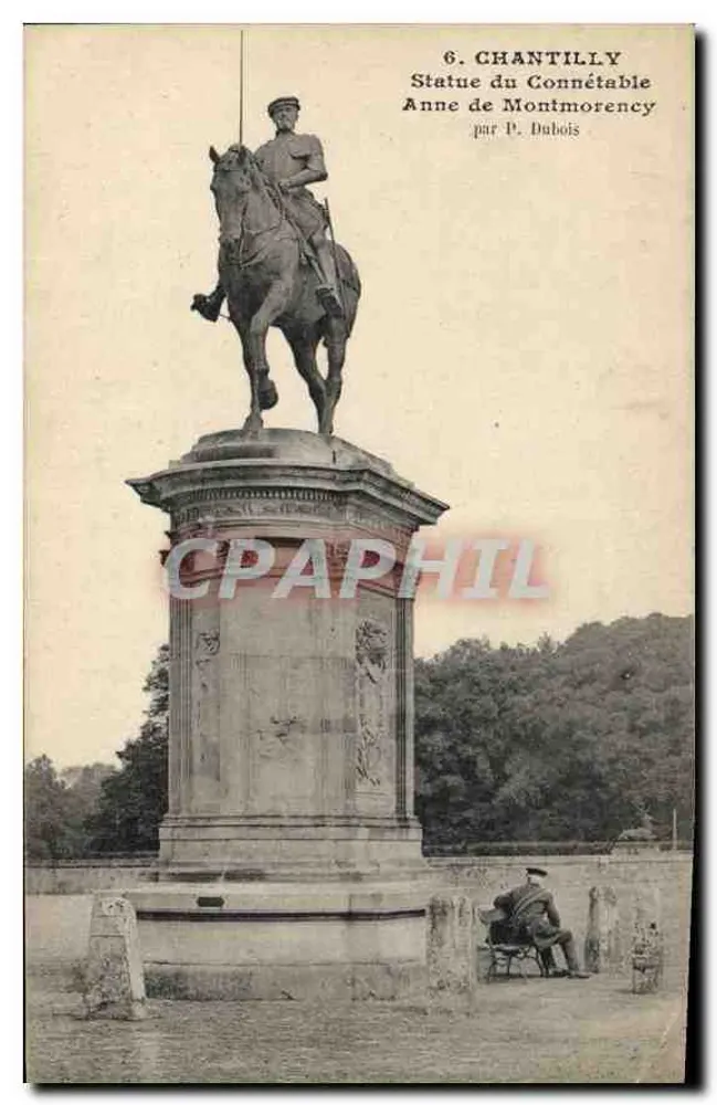 Chantilly — Estátua do Conde Anne de Montmorency por P. Dubois — editor não visível - Frente