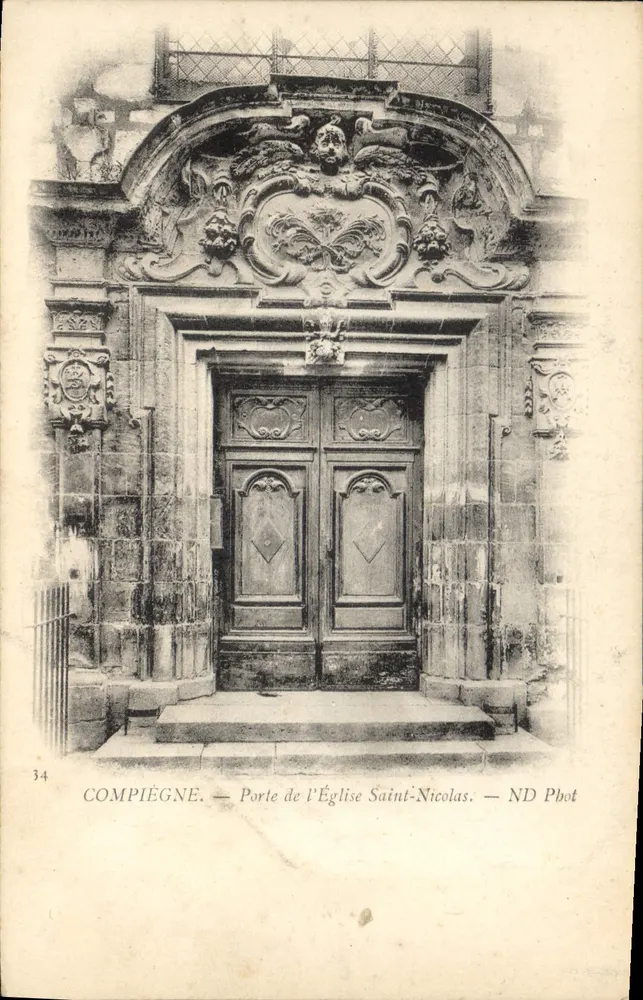 Compiègne — Porta da Igreja de São Nicolau — ND Phot - Frente