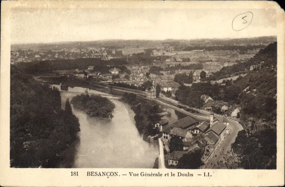 Besançon — Vista Geral e o Doubs — I.L. - Frente