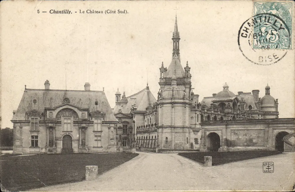 Chantilly - A Vista do Castelo (Lado Sul) — editor RHACO NANCY, n°5 - Frente