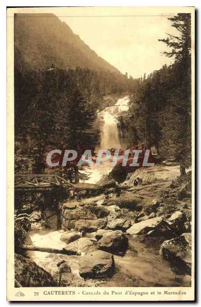 Gauterets - Wasserfall des Pont d'Espagne und Marcadou — unbekannter Verlag, Seriennummer 79 - Vorderseite