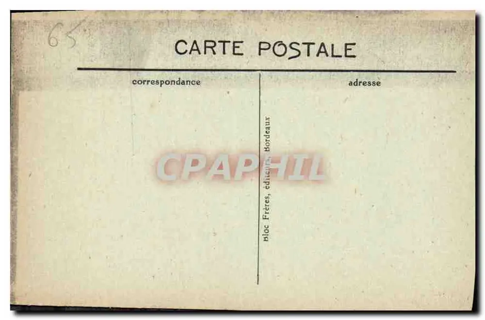 As Cachoeiras de Lutour — Gouterets — editor Bloc Frères, Bordeaux, n° de série BR-926 - Verso