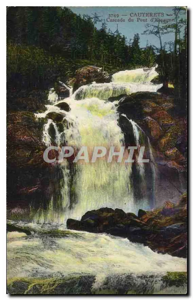Cauterets — Cachoeira do Pont d'Espagne — editor não identificado, n° de série 3749 - Frente
