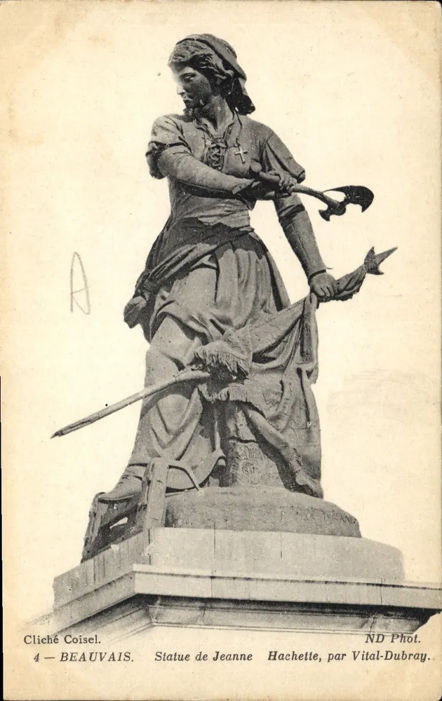 Statue der Jeanne Hachette — Beauvais — von Vital-Dubray - Vorderseite