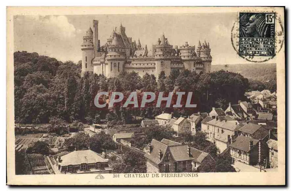 Castelo de Pierrefonds — vista panorâmica — editor não identificado, número de série 301 - Frente