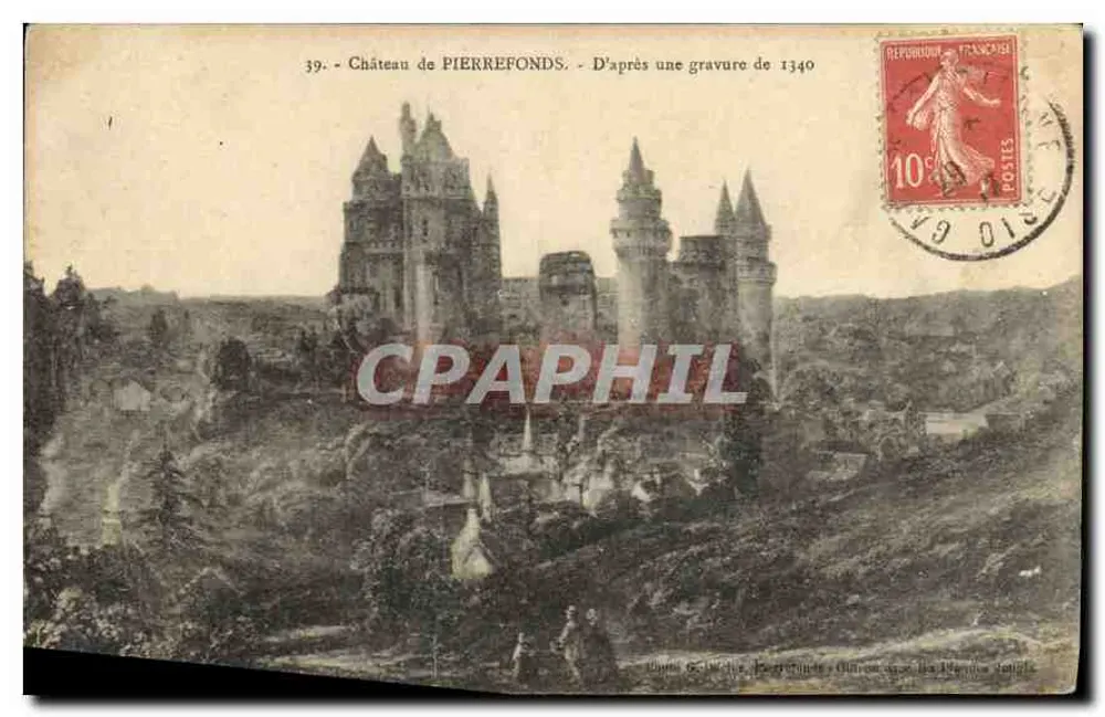 Castelo de PIERREFONDS — D'après uma gravura de 1340 — Editor: Charles B. Perreault, n° 39 - Frente