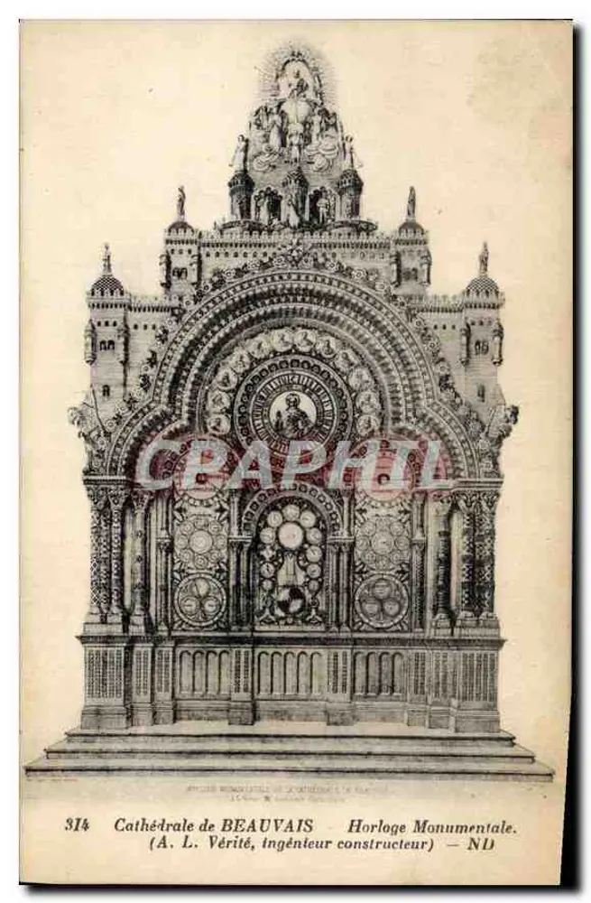 Kathedrale von BEAUVAIS — Monumentale Uhr — A. L. Vérité, Bauingenieur - Vorderseite