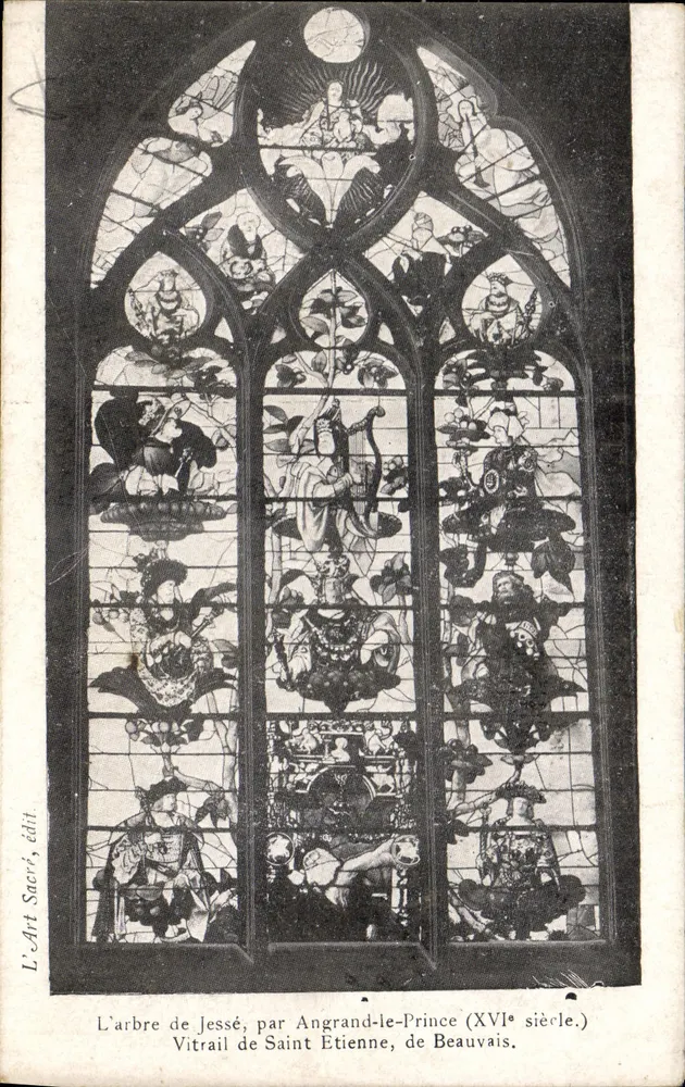 Der Jessebaum, von Angrand-le-Prince (16. Jahrhundert) — Stained Glass von Saint-Étienne, Beauvais — L'Art Sacré, Verlag - Vorderseite