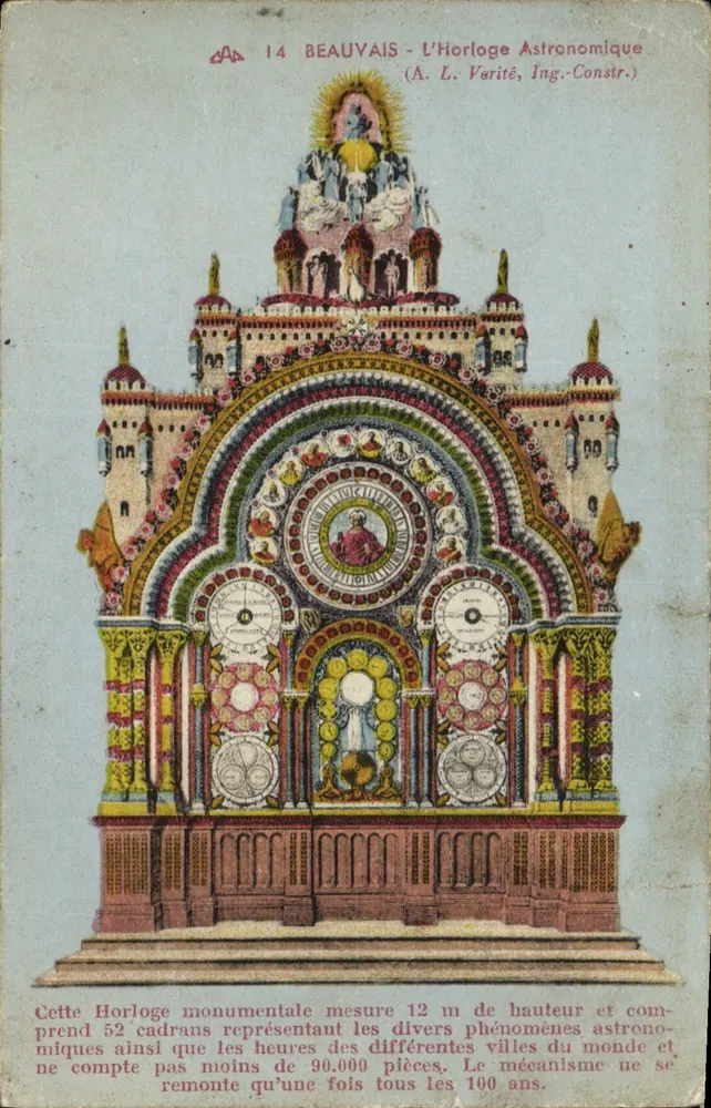 Beauvais - A Relógio Astronômico — (A. L. Verité, Engenheiro-Construtor) - Frente