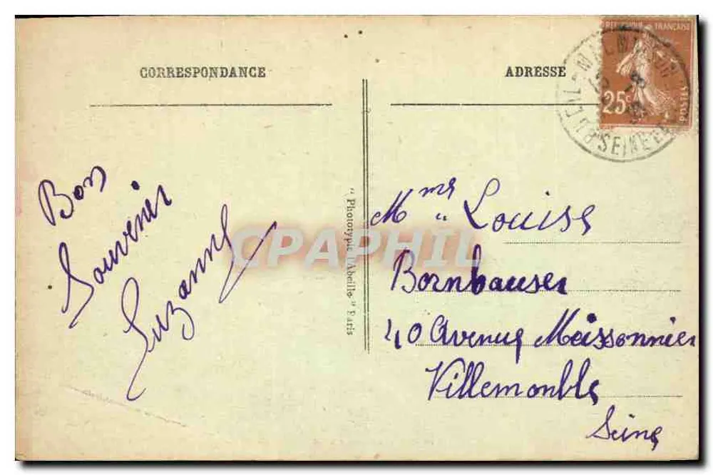 Rueil - Petite Malmaison - Französischer Garten — Verlag Phototypie Labelles, Nr. 16 - Rückseite