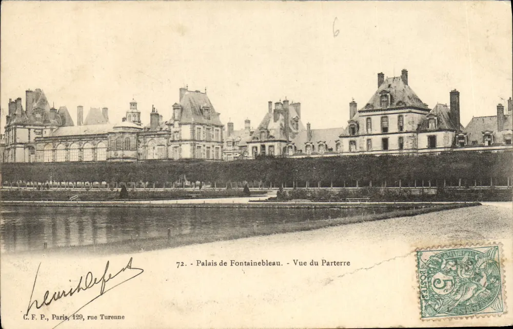 Schloss Fontainebleau - Ansicht des Erdgeschosses — C.F.P., Paris, rue Turenne, n°72 - Vorderseite
