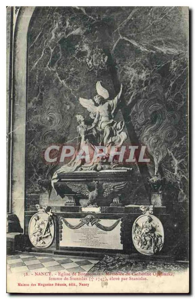 Nancy — Kirche von Bonsecours — Mausoleum von Catherine Opalińska, Frau von Stanislas († 1747), errichtet von Stanislas - Vorderseite