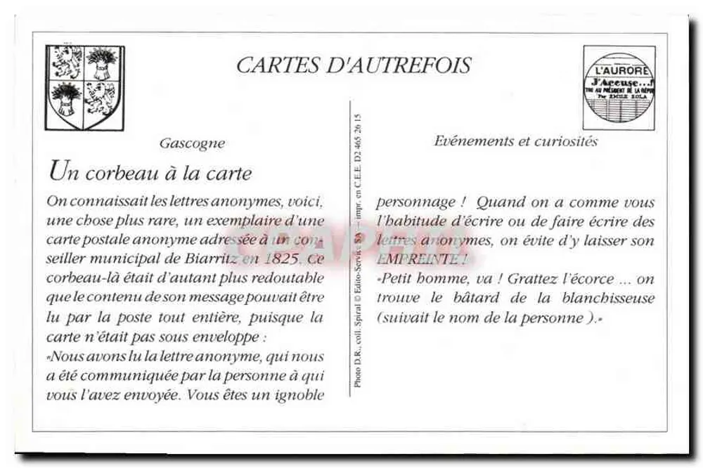Biarritz — Vista do vilarejo com a igreja — editor L'Aurore, n° 2015 - Verso