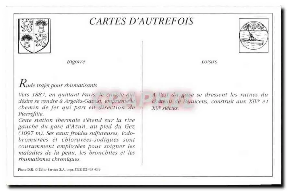 Argelès-Gazost — Ruines du Château de Beaucens — Édito-Service S.A. n°23 - Reverso