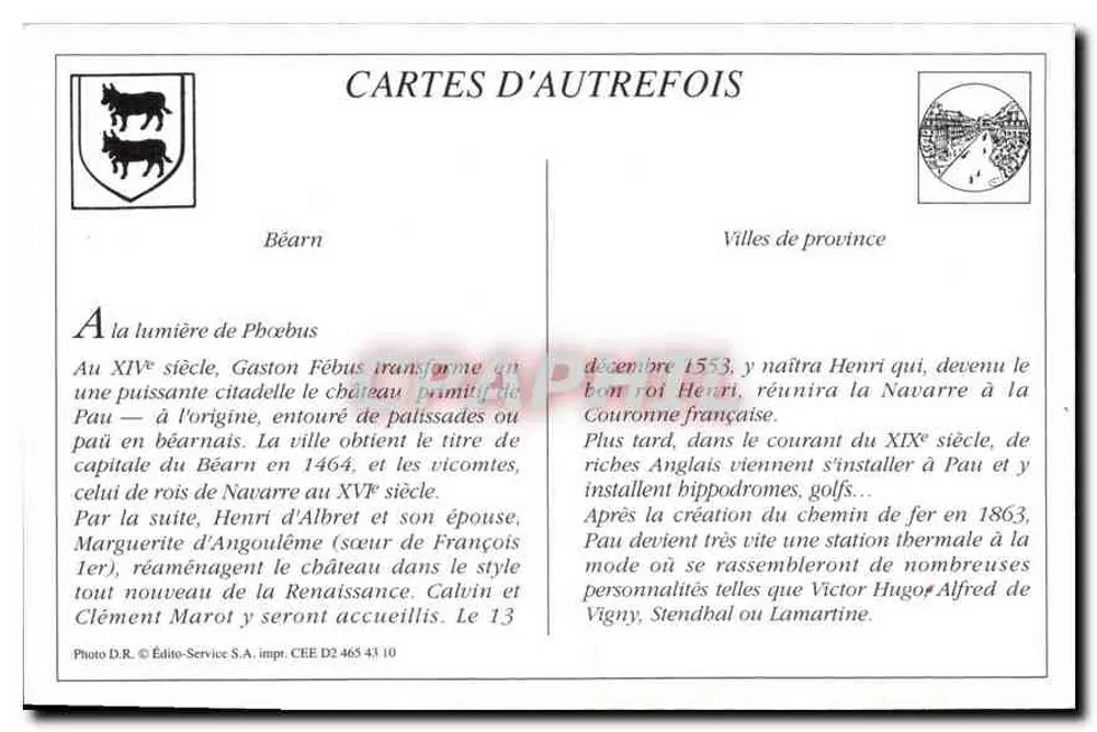 PAU. — Promenade d'Hiver — Cartas de outrora - Verso
