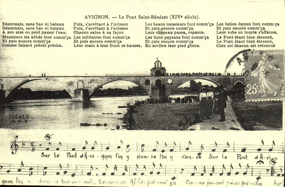 Avignon — O Ponte Saint-Bénézet (século XIV) — IDEALE Sr. N. B. - Frente