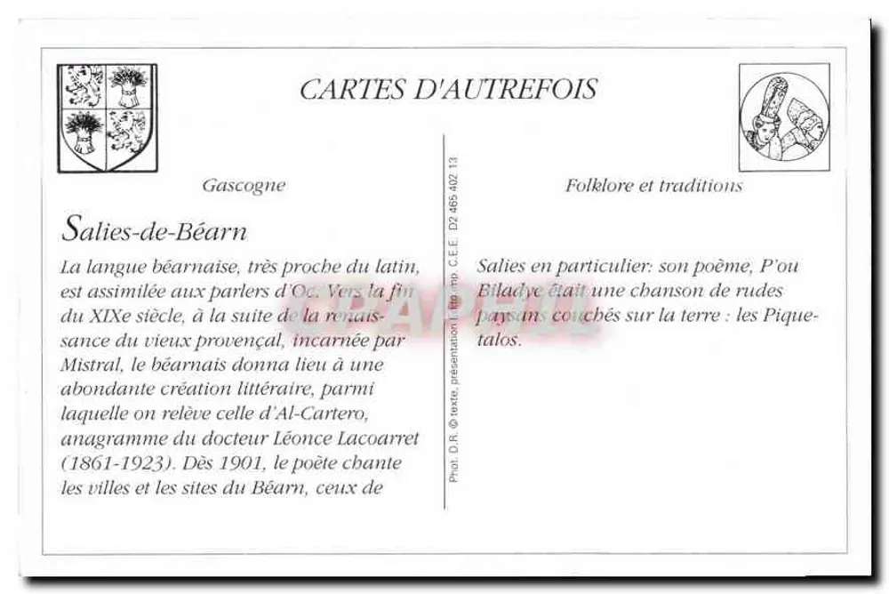 Salies-de-Béarn — Les Pique-talos (d'Al Cartero) — Nouvelles Galeries Salisiennes - Rückseite