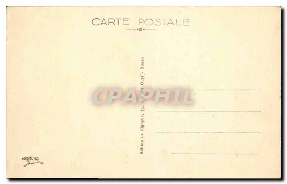 Ansichtskarte — Edition La Cigogne, 74, rue des Ours, Rouen - Rückseite