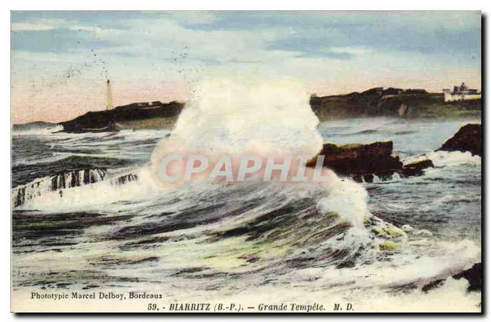Biarritz (B.P.) — Grande Tempête — Fototipia Marcel Delboy, Bordeaux - Frente
