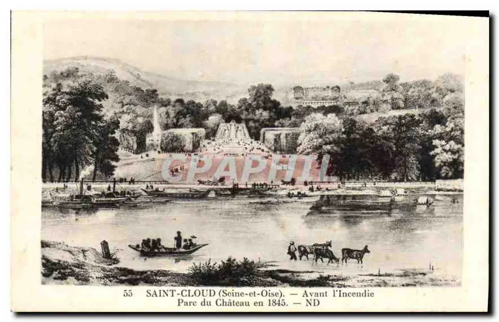 Saint-Cloud (Seine-et-Oise) — Vor dem Brand — Park des Schlosses 1845 — ND - Vorderseite