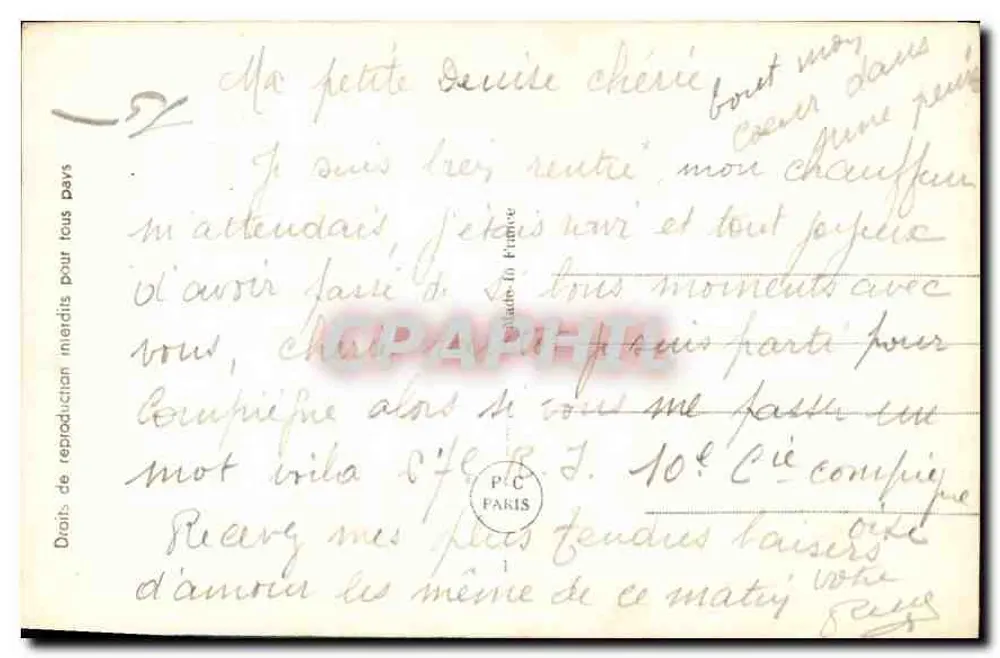 Soldado e mulher — cena romântica — editor PC, n° 4451 - Verso