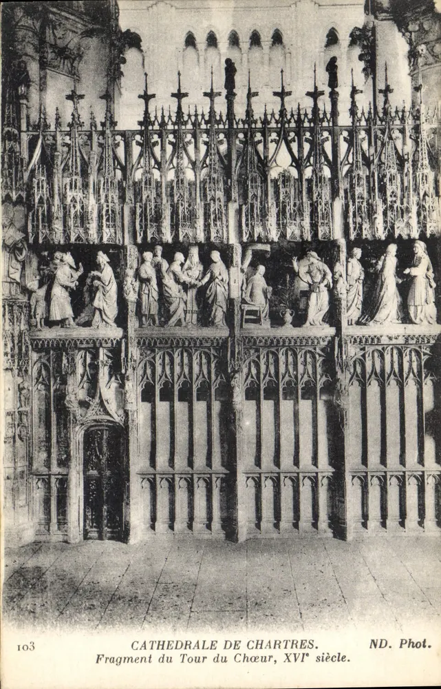 Chartreser Kathedrale — Fragment des Chor-Rundgangs, 16. Jahrhundert — ND. Phot. - Vorderseite