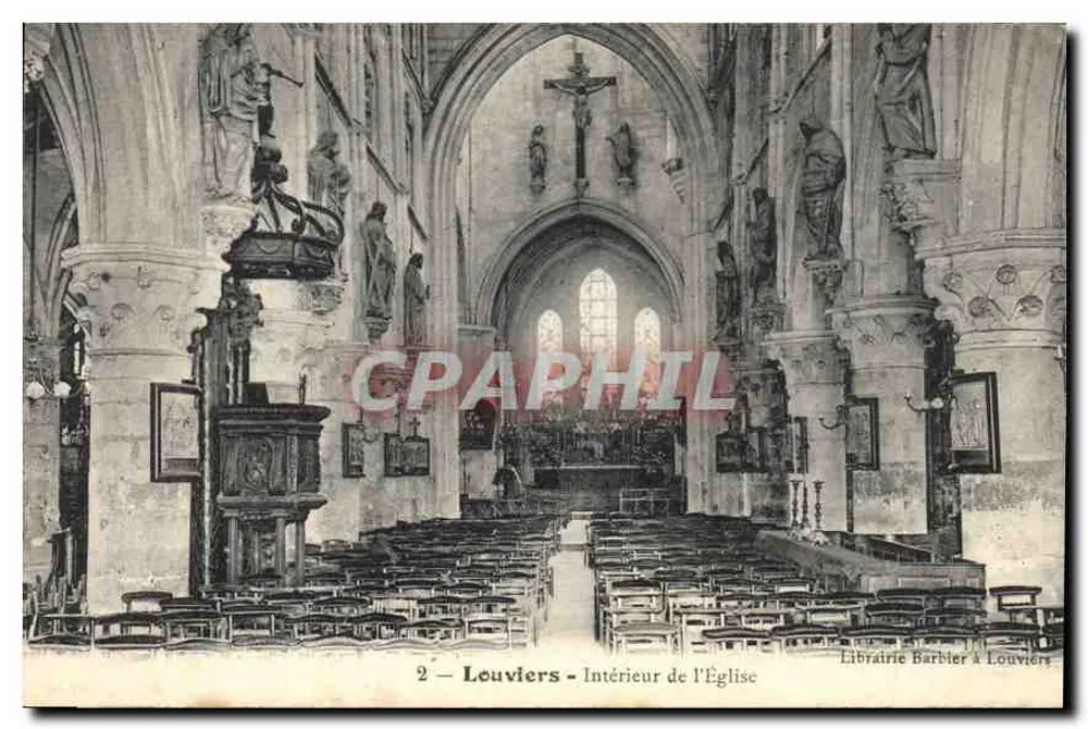 Louviers — Interior da Igreja — Livraria Barbier em Louviers - Frente