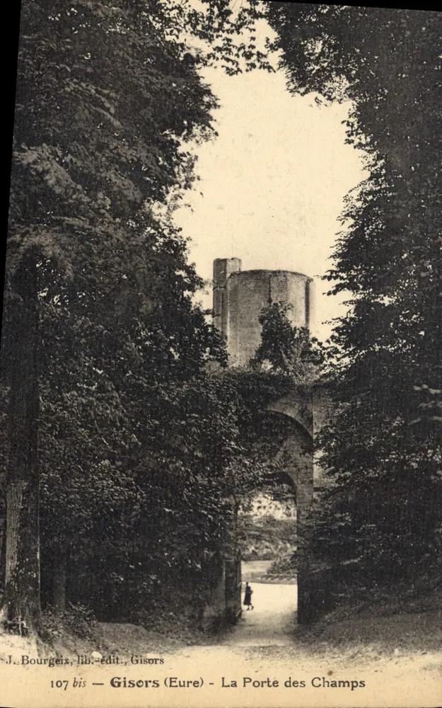 Gisors (Eure) — A Porta dos Campos — J. Bourgeix, lib.-edit., Gisors, n° 107 bis - Frente