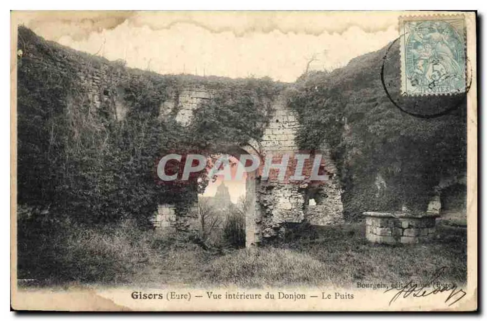 Gisors (Eure) — Vista interna do Donjon — O Poço — Bourgerts, edição (França) - Frente