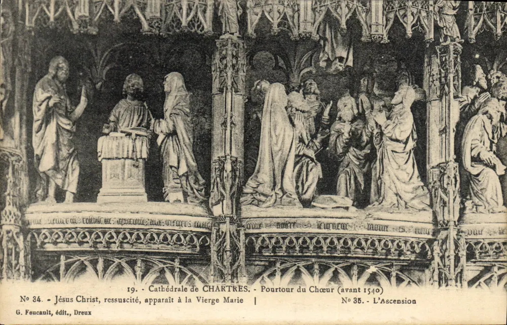 Catedral de CHARTRES — Viga do Coro (antes de 1540) — G. Foucault, editor, Dreux - Frente