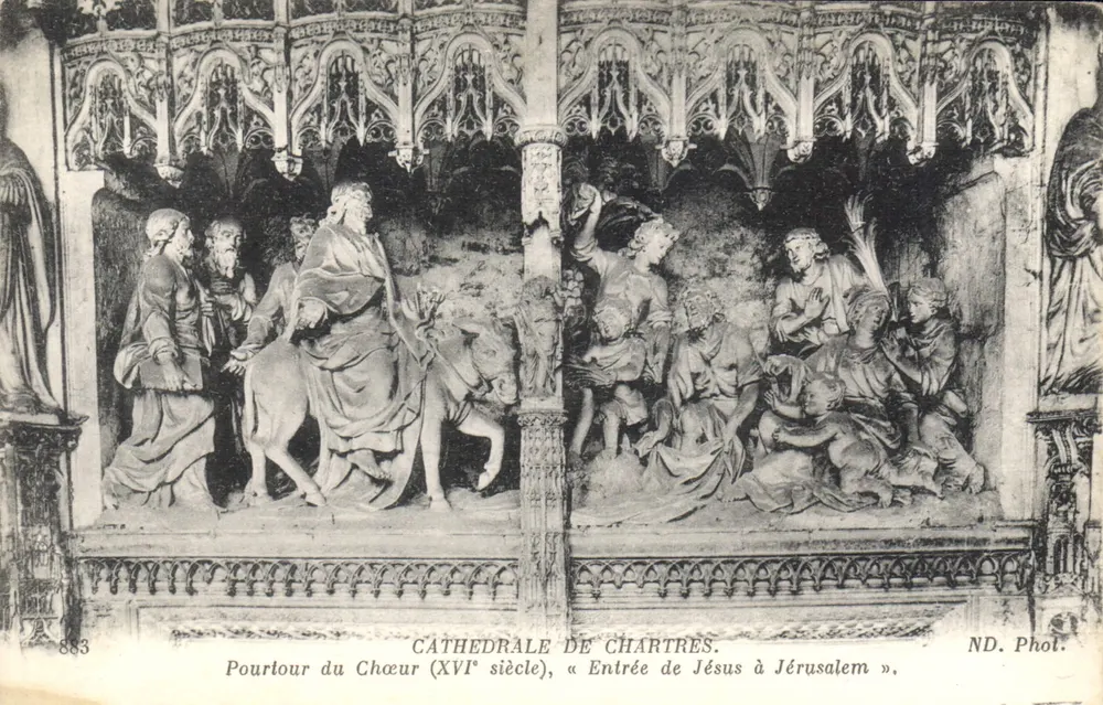 Chartreser Kathedrale — Triforium des Chors (16. Jahrhundert), « Einzug Jesu in Jerusalem » — ND. Phot. - Vorderseite