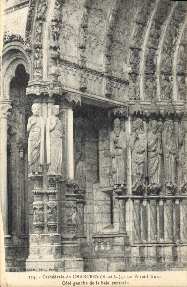 Kathedrale von CHARTRES (E.-et-L.) - Nordportal - Linker Teil der zentralen Nische - Vorderseite