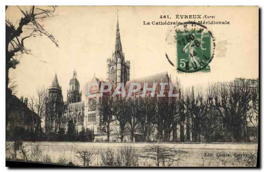 Évreux (Eure) — A Catedral, lado Meridional — Edit. Loncile, Évreux - Frente