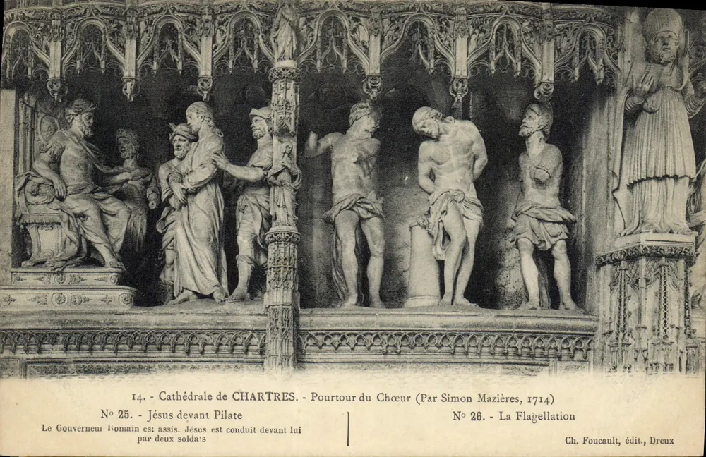 Catedral de Chartres — Paraíso do Coro (Por Simon Mazières, 1714) — Ch. Foucault, editor, Dreux - Frente