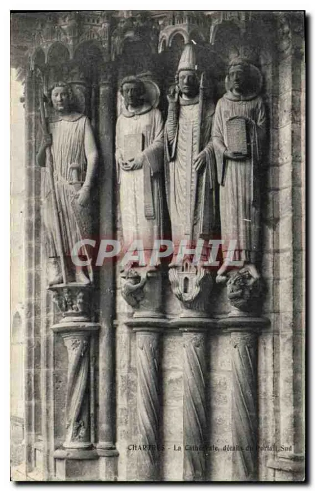 Charpennes - A Catedral, detalhes do Portal Sul - Frente