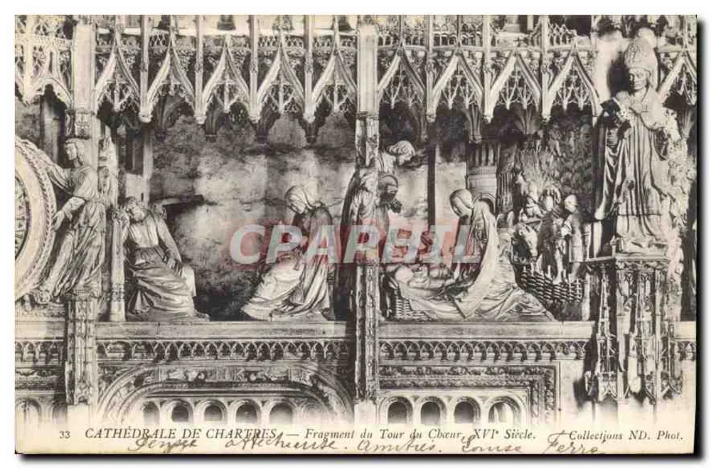 Kathedrale von Chartres — Fragment des Chorwegs, 17. Jahrhundert — Collections ND. Fot. Ferro - Vorderseite