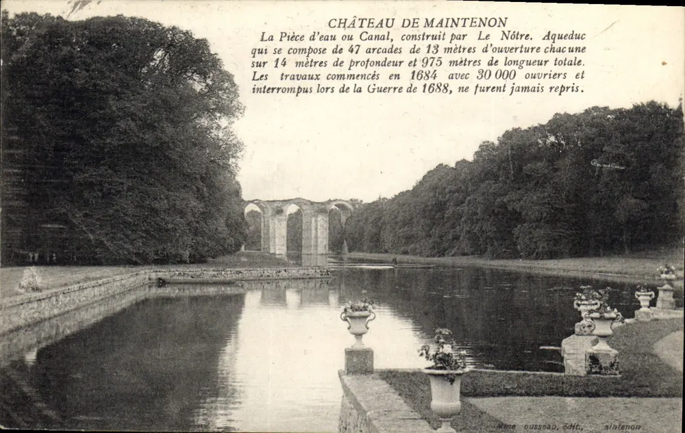 Castelo de Maintenon — Canal e aqueduto — Mme Ousseap, edição Maintenon - Frente