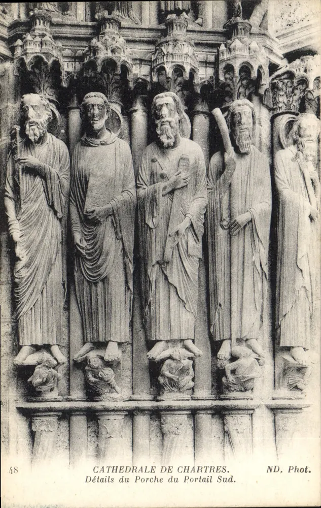 Chartreser Kathedrale — Details des Vorbereichs des südlichen Portals — ND. Phot. - Vorderseite