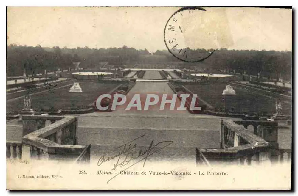 Schloss Vaux-le-Vicomte — Der Parterre — J. Maison, Verlag, Melun, n°234 - Vorderseite