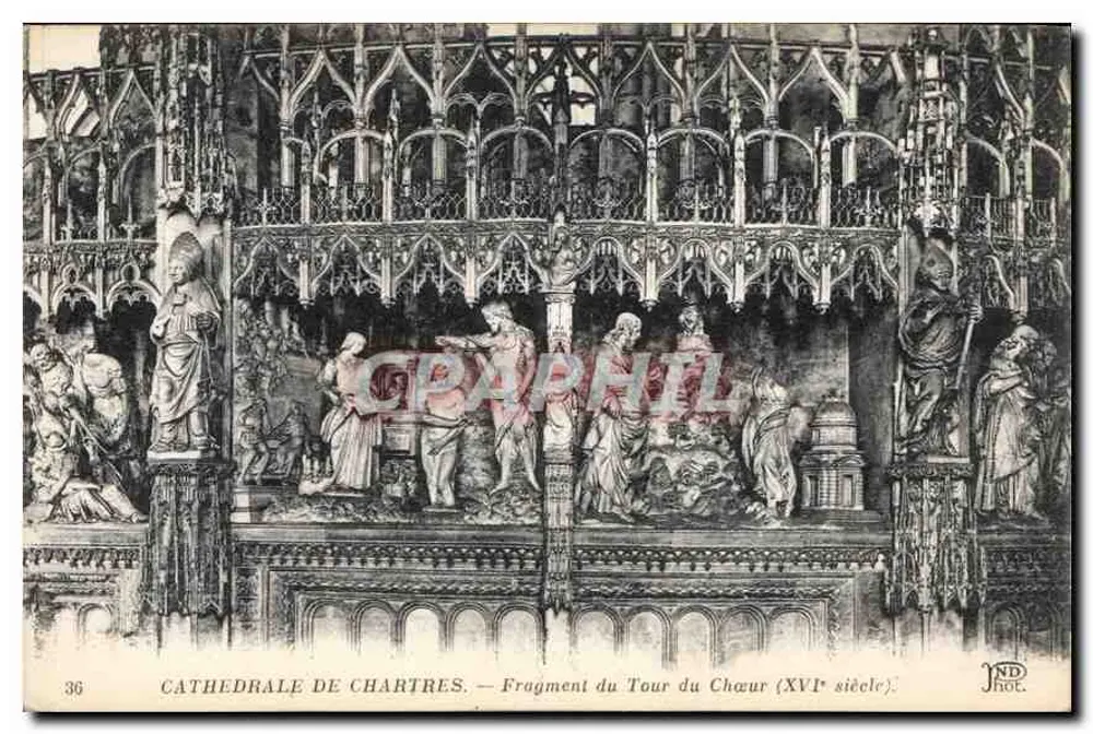 Kathedrale von Chartres — Fragment des Chorumschlags (16. Jahrhundert) — ND Fotografie - Vorderseite