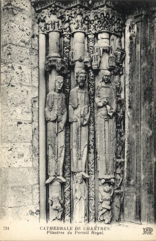 Kathedrale von Chartres — Pfeiler des Königstor — ND Phot. - Vorderseite