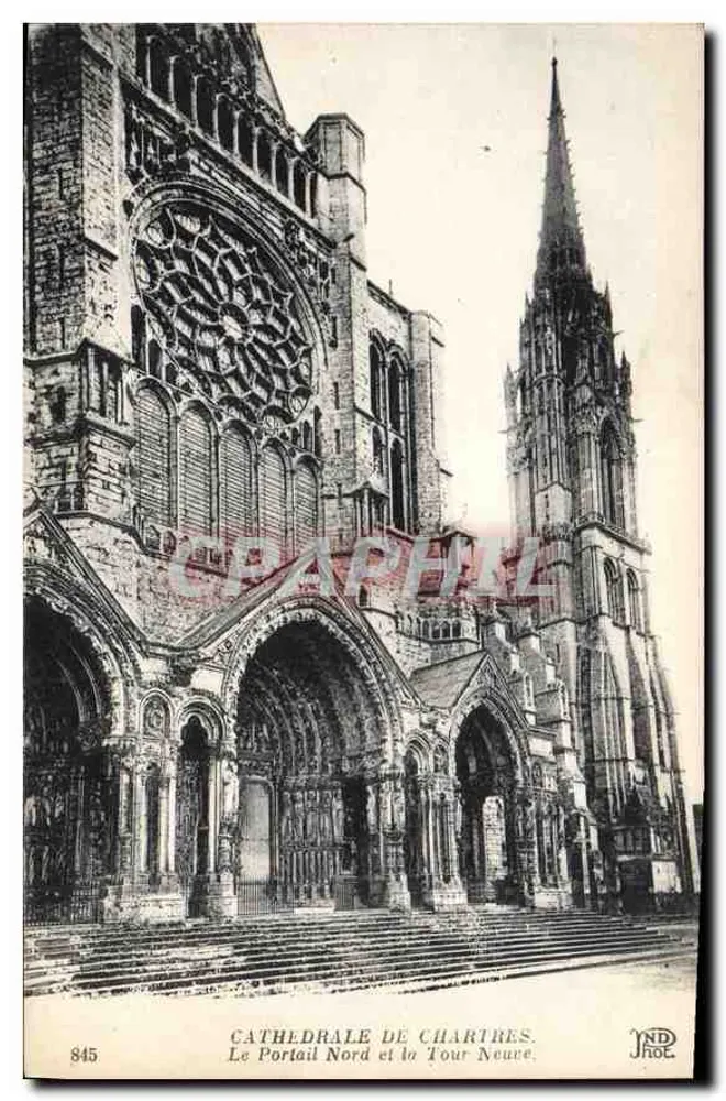 Kathedrale von Chartres — Der Nordportal und die Neue Turm — NDHOL, n° 845 - Vorderseite