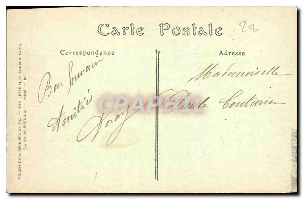 Kathedrale von Chartres — Der Nordportal und die Neue Turm — NDHOL, n° 845 - Rückseite