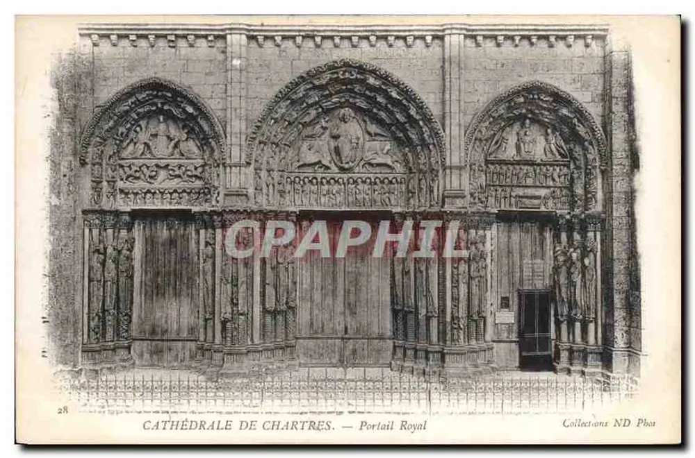 Catedral de Chartres — Portal Real — Collections ND Phot - Anverso