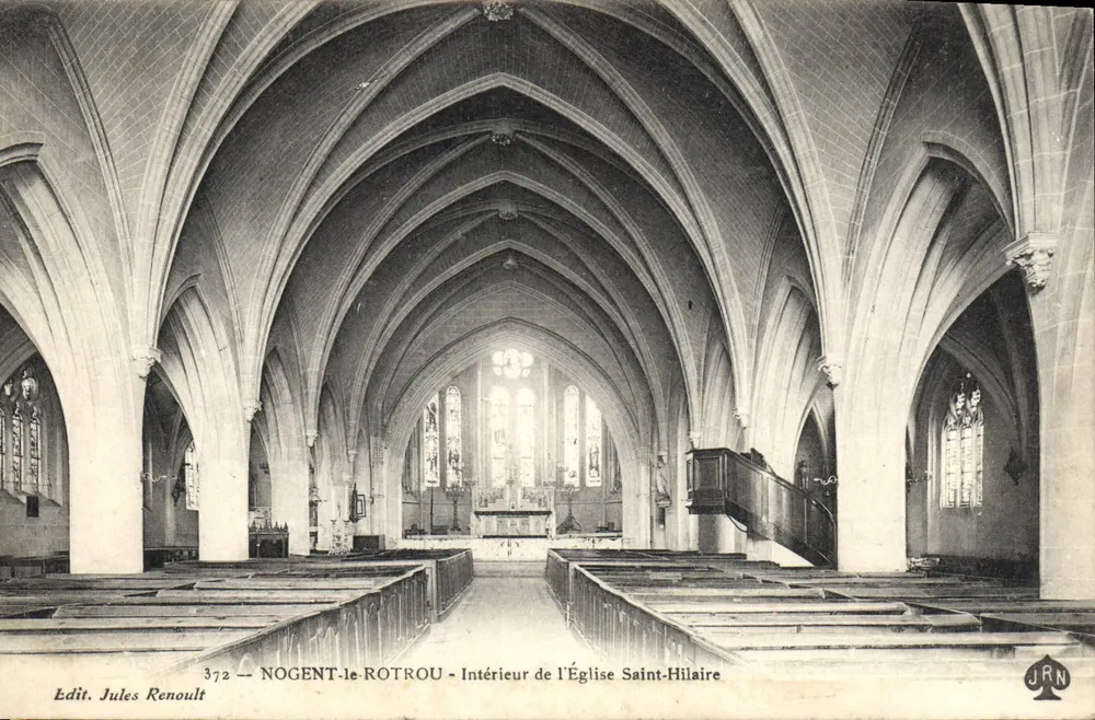 Nogent-le-Rotrou — Innenansicht der Kirche Saint-Hilaire — Edit. Jules Renoult n°372 - Vorderseite