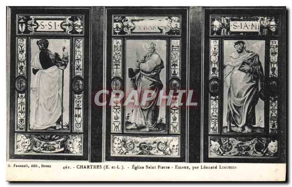 Chartres (E-et-L) - Igreja de São Pedro - Emieux, por Léonard Limousin - Frente