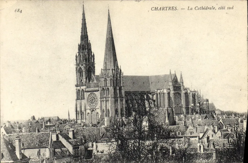 Chartres — A Catedral, lado sul — Editor desconhecido, n° 684 - Frente