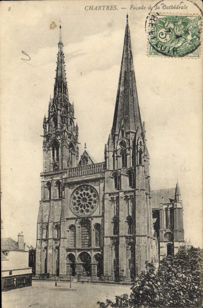 Chartres — Fachada da Catedral — Editor não identificado, n° de série 8 - Frente