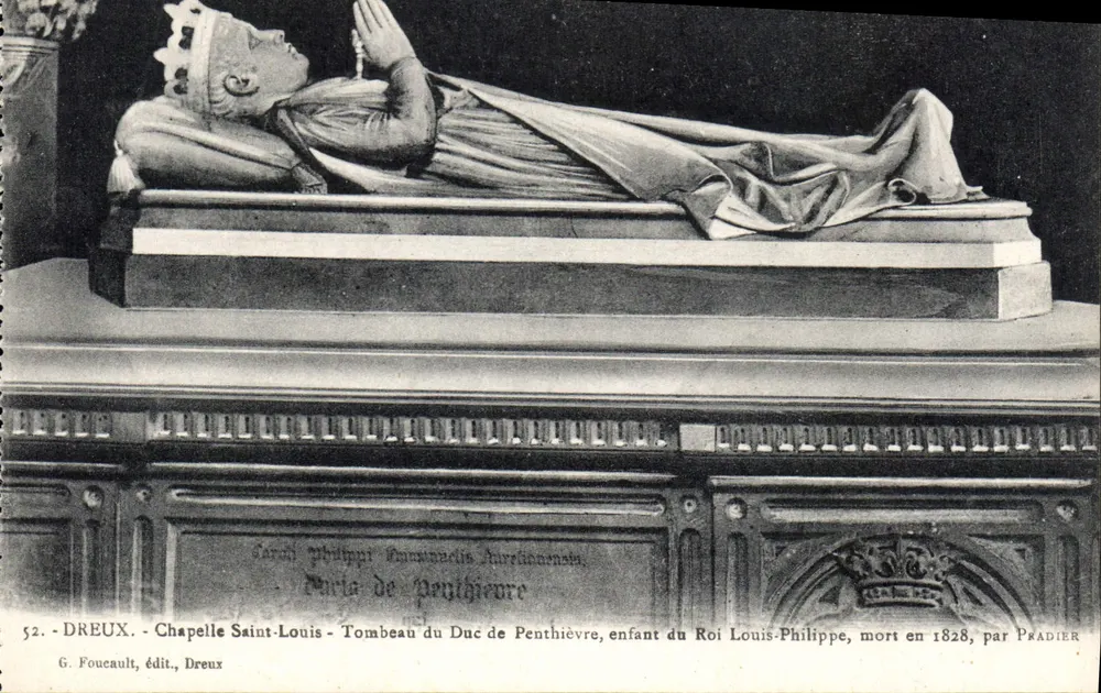 Dreux - Kapelle Saint-Louis - Grab des Herzogs von Penthièvre, Sohn des Königs Louis-Philippe, gestorben 1828, von Pradier - Vorderseite